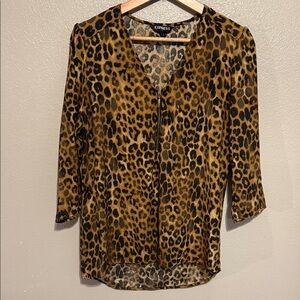 Express Animal Print V-Neck Blouse
